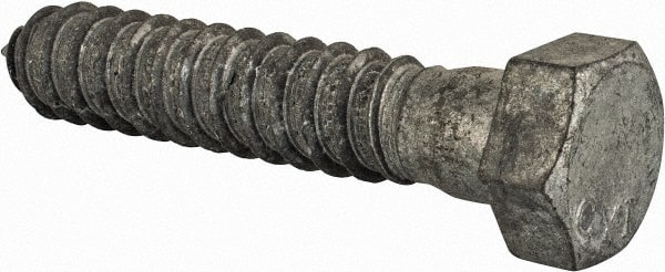 Value Collection - 3/4" Screw, 4" Length Under Head, Steel, Hex Head Lag Screw - Hot Dipped Galvanized, Grade 2 - Exact Tooling