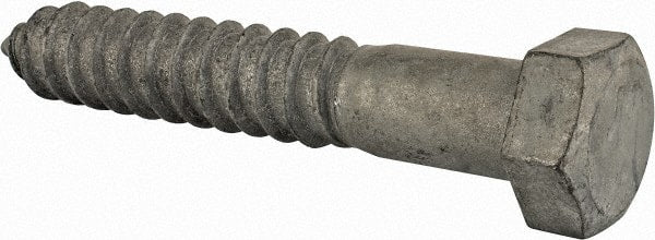 Value Collection - 3/4" Screw, 4-1/2" Length Under Head, Steel, Hex Head Lag Screw - Hot Dipped Galvanized, Grade 2 - Exact Tooling