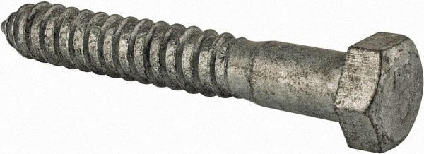 Value Collection - 3/4" Screw, 5" Length Under Head, Steel, Hex Head Lag Screw - Hot Dipped Galvanized, Grade 2 - Exact Tooling