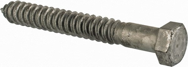 Value Collection - 3/4" Screw, 6" Length Under Head, Steel, Hex Head Lag Screw - Hot Dipped Galvanized, Grade 2 - Exact Tooling