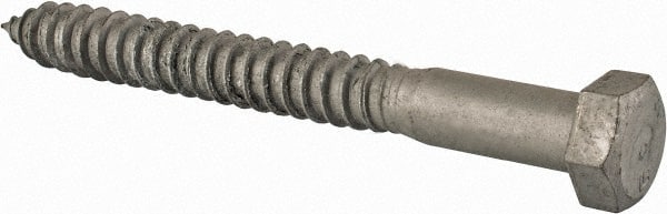 Value Collection - 3/4" Screw, 7" Length Under Head, Steel, Hex Head Lag Screw - Hot Dipped Galvanized, Grade 2 - Exact Tooling