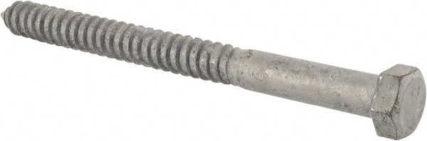 Value Collection - 3/4" Screw, 9" Length Under Head, Steel, Hex Head Lag Screw - Hot Dipped Galvanized, Grade 2 - Exact Tooling