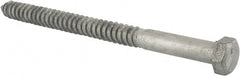 Value Collection - 3/4" Screw, 10" Length Under Head, Steel, Hex Head Lag Screw - Hot Dipped Galvanized, Grade 2 - Exact Tooling