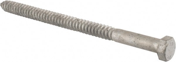 Value Collection - 3/4" Screw, 12" Length Under Head, Steel, Hex Head Lag Screw - Hot Dipped Galvanized, Grade 2 - Exact Tooling