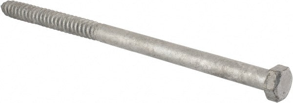 Value Collection - 3/4" Screw, 14" Length Under Head, Steel, Hex Head Lag Screw - Hot Dipped Galvanized, Grade 2 - Exact Tooling