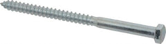 Value Collection - 3/8" Screw, 5-1/2" Length Under Head, Steel, Hex Head Lag Screw - Zinc Plated, Grade 2 - Exact Tooling