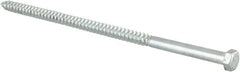 Value Collection - 3/8" Screw, 9" Length Under Head, Steel, Hex Head Lag Screw - Zinc Plated, Grade 2 - Exact Tooling