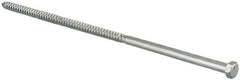 Value Collection - 3/8" Screw, 12" Length Under Head, Steel, Hex Head Lag Screw - Zinc Plated, Grade 2 - Exact Tooling