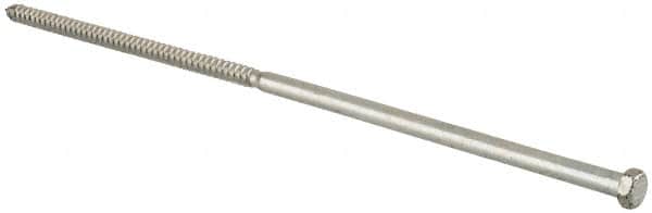 Value Collection - 3/8" Screw, 14" Length Under Head, Steel, Hex Head Lag Screw - Zinc Plated, Grade 2 - Exact Tooling