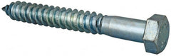 Value Collection - 5/8" Screw, 5" Length Under Head, Steel, Hex Head Lag Screw - Zinc Plated, Grade 2 - Exact Tooling