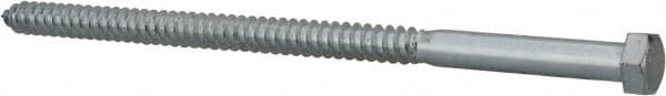 Value Collection - 5/8" Screw, 12" Length Under Head, Steel, Hex Head Lag Screw - Zinc Plated, Grade 2 - Exact Tooling