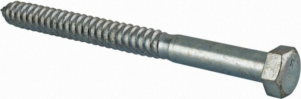 Value Collection - 3/4" Screw, 9" Length Under Head, Steel, Hex Head Lag Screw - Zinc Plated, Grade 2 - Exact Tooling