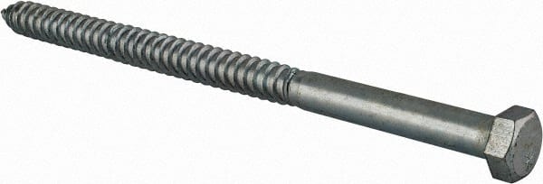 Value Collection - 3/4" Screw, 12" Length Under Head, Steel, Hex Head Lag Screw - Zinc Plated, Grade 2 - Exact Tooling