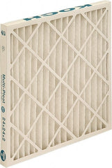 Made in USA - 10" Noml Height x 20" Noml Width x 1" Noml Depth, 80 to 85% Capture Efficiency, Wire-Backed Pleated Air Filter - MERV 13, Synthetic, Integrated Beverage Board Frame, 300 Max FPM, 425 CFM, For Any Unit - Exact Tooling