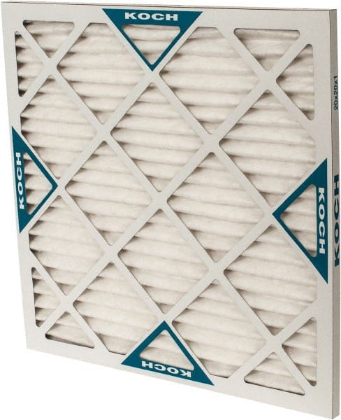 Made in USA - 20" Noml Height x 20" Noml Width x 1" Noml Depth, 80 to 85% Capture Efficiency, Wire-Backed Pleated Air Filter - MERV 13, Synthetic, Integrated Beverage Board Frame, 300 Max FPM, 840 CFM, For Any Unit - Exact Tooling