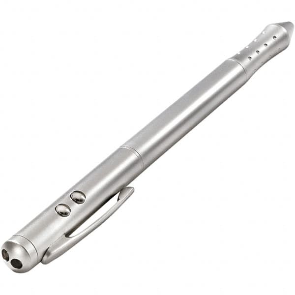Quartet - Chrome Pen Size Laser Pointer - Silver, 4 LR41 Batteries Included - Exact Tooling