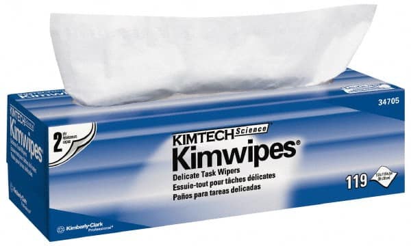 Kimtech - Dry Clean Room/Lab/Critical Task Wipes - Pop-Up, 11-3/4" x 11-3/4" Sheet Size, White - Exact Tooling
