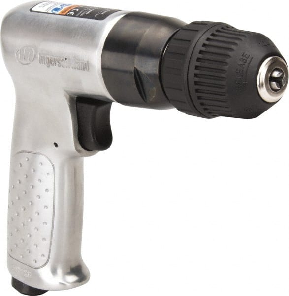 Ingersoll-Rand - 3/8" Keyless Chuck - Pistol Grip Handle, 2,000 RPM, 4 CFM, 0.5 hp, 90 psi - Exact Tooling