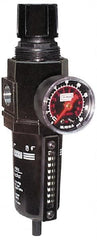 ARO/Ingersoll-Rand - 1/4" NPT Port Compact 1 Piece Filter/Regulator FRL Unit - Metal Bowl, 72 SCFM, 250 Max psi, 916" High, Automatic Drain - Exact Tooling