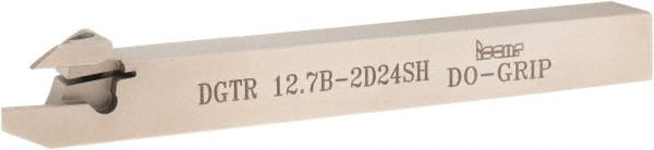 Iscar - External Thread, 0.075" Min Groove Width, 4.7" OAL, Right Hand Indexable Grooving Cutoff Toolholder - 0.063 Seat Size, 1/2" Shank Height x 1/2" Shank Width, DG.. Insert Style, DGT Toolholder Style, Series Do-Grip - Exact Tooling
