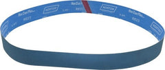 Norton - 2" Wide x 48" OAL, 180 Grit, Zirconia Alumina Abrasive Belt - Zirconia Alumina, Very Fine, Coated, X Weighted Cloth Backing, Series R823 - Exact Tooling