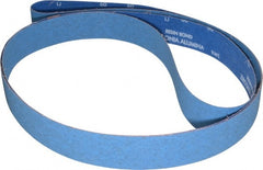 Norton - 2" Wide x 132" OAL, 60 Grit, Zirconia Alumina Abrasive Belt - Zirconia Alumina, Medium, Coated, Y Weighted Cloth Backing, Series R884P - Exact Tooling