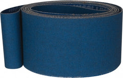 Norton - 2" Wide x 132" OAL, 120 Grit, Zirconia Alumina Abrasive Belt - Zirconia Alumina, Fine, Coated, X Weighted Cloth Backing, Series R823 - Exact Tooling