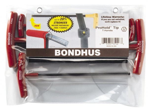 Bondhus - 5 Piece T-Handle Hex Key Set - Exact Tooling