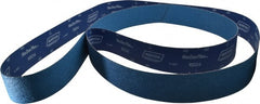 Norton - 3" Wide x 132" OAL, 40 Grit, Zirconia Alumina Abrasive Belt - Zirconia Alumina, Coarse, Coated, Y Weighted Cloth Backing, Series R824 - Exact Tooling