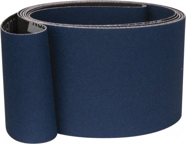 Norton - 3" Wide x 132" OAL, 36 Grit, Zirconia Alumina Abrasive Belt - Zirconia Alumina, Very Coarse, Coated, Y Weighted Cloth Backing, Series R824 - Exact Tooling