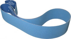 Norton - 4" Wide x 132" OAL, 80 Grit, Zirconia Alumina Abrasive Belt - Zirconia Alumina, Medium, Coated, Y Weighted Cloth Backing, Series R884P - Exact Tooling