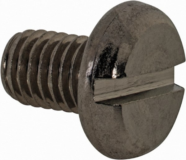 Value Collection - M8x1.25 Metric Coarse, 12mm Length Under Head Slotted Drive Machine Screw - Pan Head, Grade 18-8 & A2 Stainless Steel, Uncoated, Without Washer - Exact Tooling
