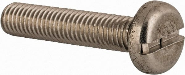 Value Collection - M8x1.25 Metric Coarse, 40mm Length Under Head Slotted Drive Machine Screw - Pan Head, Grade 18-8 & A2 Stainless Steel, Uncoated, Without Washer - Exact Tooling