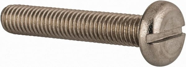 Value Collection - M8x1.25 Metric Coarse, 45mm Length Under Head Slotted Drive Machine Screw - Pan Head, Grade 18-8 & A2 Stainless Steel, Uncoated, Without Washer - Exact Tooling