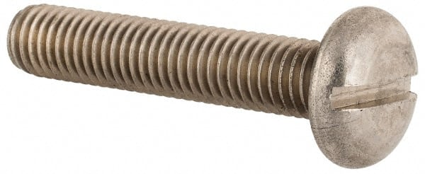 Value Collection - M10x1.50, 50mm Length Under Head Slotted Drive Machine Screw - Pan Head, Grade 18-8 & A2 Stainless Steel, Uncoated, Without Washer - Exact Tooling