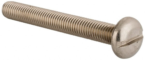 Value Collection - M10x1.50 Metric Coarse, 80mm Length Under Head Slotted Drive Machine Screw - Pan Head, Grade 18-8 & A2 Stainless Steel, Uncoated, Without Washer - Exact Tooling