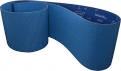 Norton - 8" Wide x 107" OAL, 40 Grit, Zirconia Alumina Abrasive Belt - Zirconia Alumina, Coarse, Coated, Y Weighted Cloth Backing - Exact Tooling