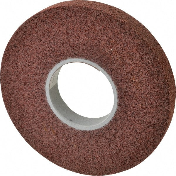 3M - 8" Diam, 1" Face Width, 3" Center Hole, Medium Grade, Aluminum Oxide Deburring Wheel - Convolute, Hard Density 6 Grade, 4,500 RPM - Exact Tooling