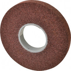3M - 8" Diam, 1" Face Width, 3" Center Hole, Medium Grade, Aluminum Oxide Deburring Wheel - Convolute, Hard Density 6 Grade, 4,500 RPM - Exact Tooling