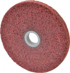 3M - 6" Diam, 1/2" Face Width, 1" Center Hole, Coarse Grade, Aluminum Oxide Deburring Wheel - Convolute, Hard Density 6 Grade, 6,000 RPM - Exact Tooling