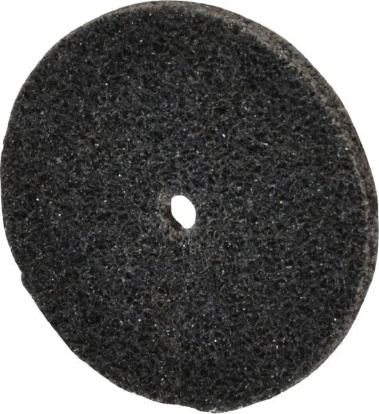 3M - 1-1/2" Diam, 1/8" Face Width, 1/8" Center Hole, Medium Grade, Silicon Carbide Deburring Wheel - Unitized, Hard Density 7 Grade, 30,100 RPM - Exact Tooling