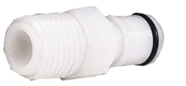 CPC Colder Products - 3/8" Outside Diam, 3/8 NPT, Acetal Push-to-Connect Tube Male Connector - 120 Max psi, White - Exact Tooling