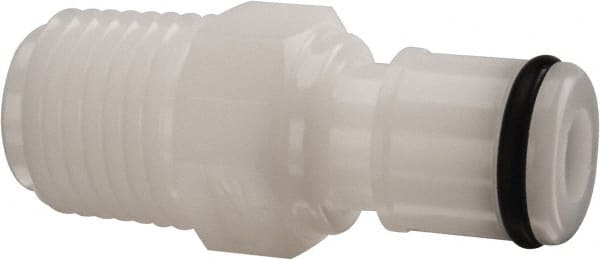 CPC Colder Products - 1/4" Outside Diam, 1/4 NPT, Acetal Push-to-Connect Tube Male Connector - 120 Max psi, White - Exact Tooling