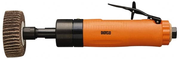Dotco - 4" Pad Diam, 3,200 RPM, 0.9 hp, Handheld Pneumatic Buffer - 38 CFM, 1/4" Spindle Thread, 1/4" Inlet - Exact Tooling