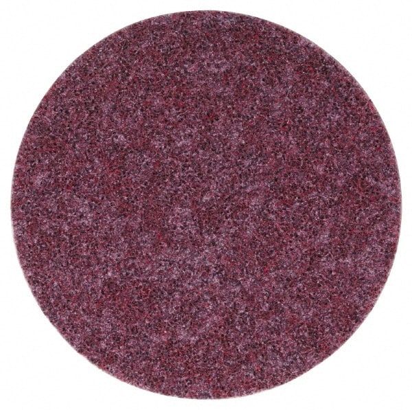 3M - 7" Coarse Grade Aluminum Oxide Deburring Disc - 7/8" Center Hole, Arbor Connection, Maroon, 6,000 Max RPM - Exact Tooling