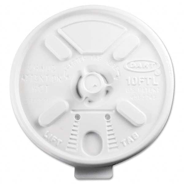 DART - Lift N' Lock Plastic Hot Cup Lids, Fits 10 oz Cups, White, 1000/Carton - Exact Tooling