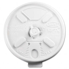 DART - Lift N' Lock Plastic Hot Cup Lids, Fits 10 oz Cups, White, 1000/Carton - Exact Tooling