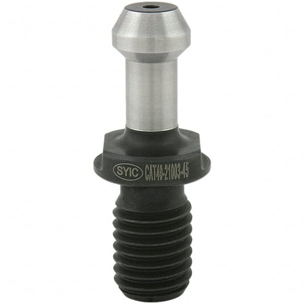 Techniks - CAT40 Taper, 5/8-11 Thread, 45° Angle Radius, Standard Retention Knob - 2-1/4" OAL, 0.59" Knob Diam - Exact Tooling