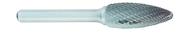 SH-2 -- 5/16 x 3/4 LOC x 1/4 Shank x 2 OAL Flame Shape Carbide Medium Tough Cut Burr - Exact Tooling