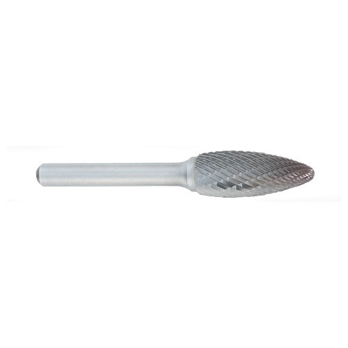 ‎SN-1 -6mm × 8mm LOC × 6mm Shank × 50mm OAL Inverted Taper Carbide Medium Tough Cut Burr - Exact Tooling
